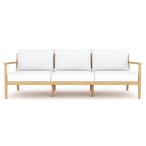Palma Teak 3 Person Sofa W/ White Cushions by Royal Teak Collection