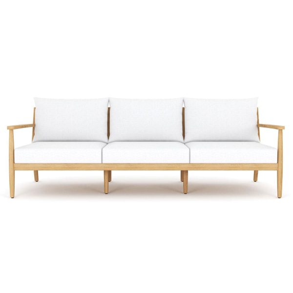 Palma Teak 3 Person Sofa W/ White Cushions by Royal Teak Collection
