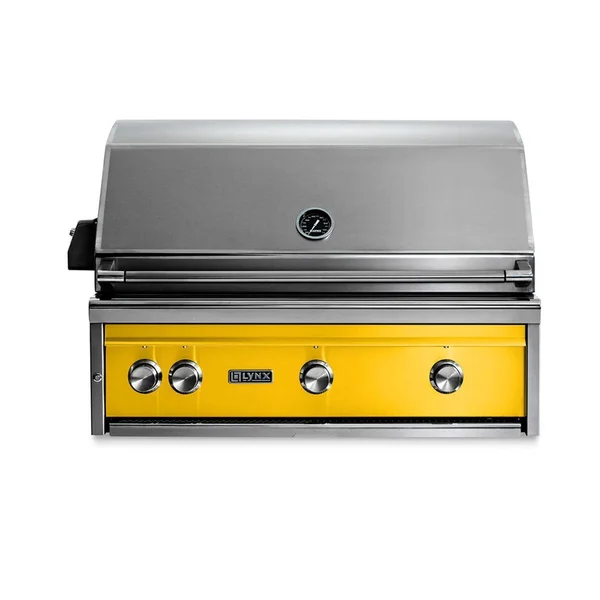 Lynx Professional 36 Inch Built-In All Infrared Trident Propane Grill w/ Flametrak & Rotisserie in California Poppy - LF36ATR-CALP