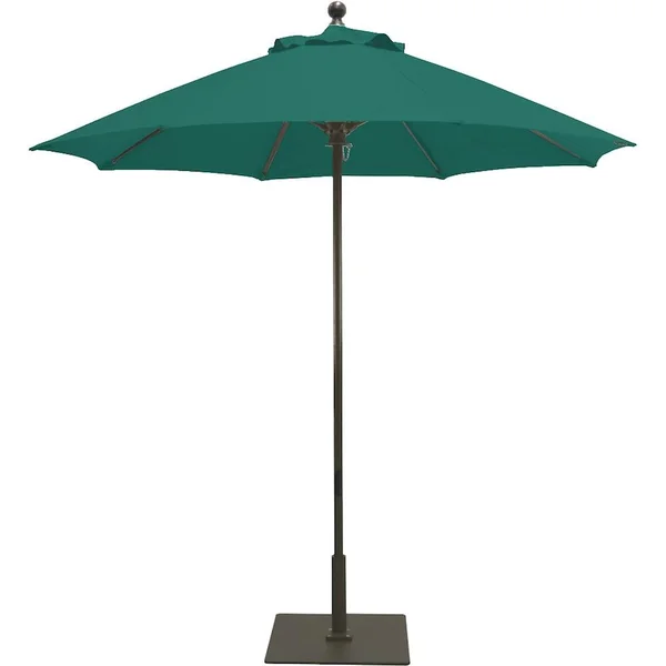 Galtech 7.5 Ft. Octagonal Aluminum Patio Market Umbrella W/ Push Lift - Antique Bronze Frame W/ Sunbrella Canvas Forest Green Canopy