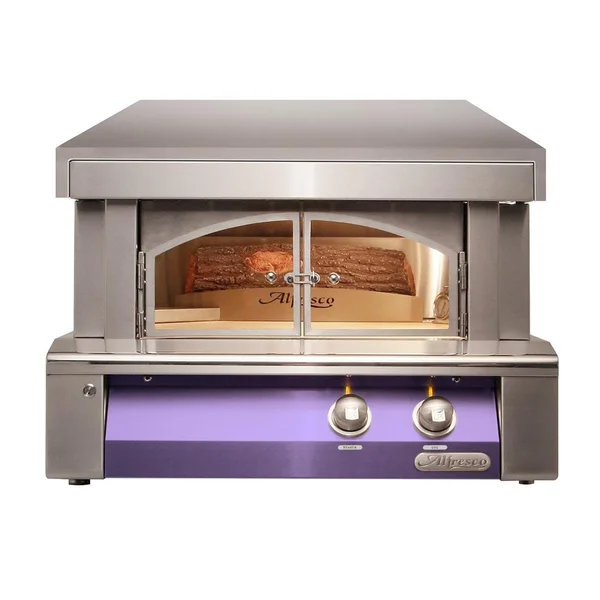 Alfresco 30-Inch Built-In Natural Gas Outdoor Pizza Oven Plus in Blue Lilac - AXE-PZA-BI-NG-S4005