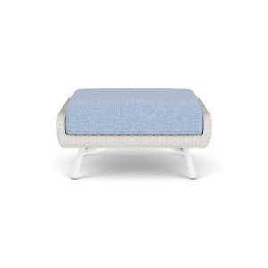 Essence Lloyd Loom Ottoman in Matte White/Demo Skyway by Lloyd Flanders