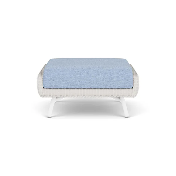 Essence Lloyd Loom Ottoman in Matte White/Demo Skyway by Lloyd Flanders
