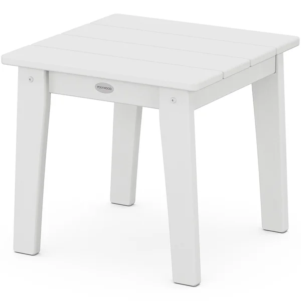 Lakeside 18 Inch Square Recycled Plastic End Table in White by POLYWOOD
