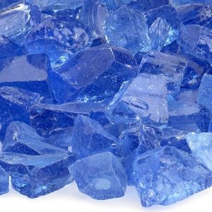 BBQGuys Signature 1/2-Inch to 1-Inch Light Blue Fire Pit Glass - 10 Pounds