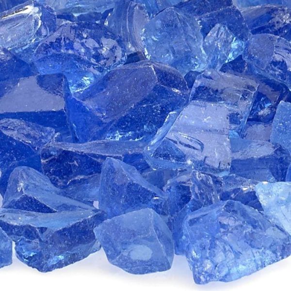 BBQGuys Signature 1/2-Inch to 1-Inch Light Blue Fire Pit Glass - 10 Pounds