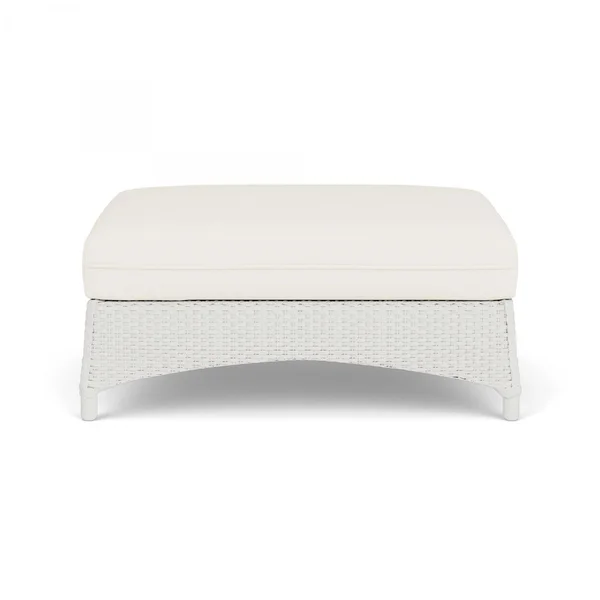 Mandalay Lloyd Loom Large Ottoman in Matte White/Sailcloth Salt by Lloyd Flanders