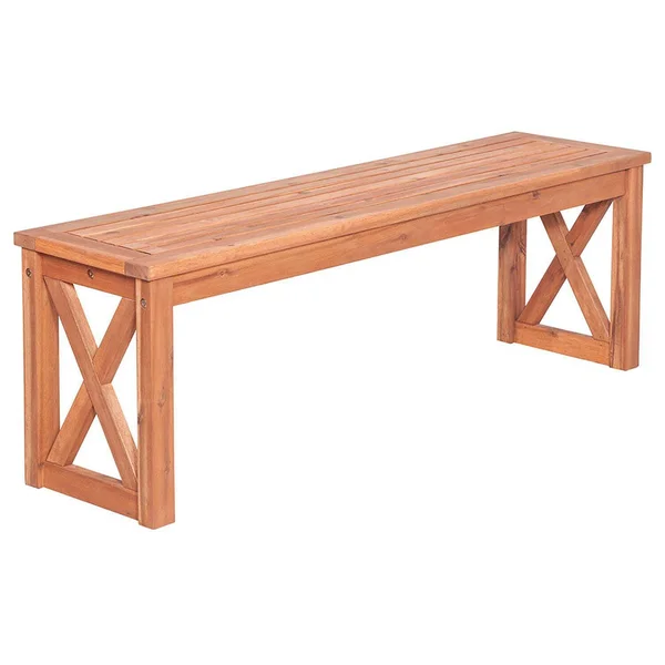 Camille Way 53 Inch Acacia Bench in Brown by Ultimate Patio