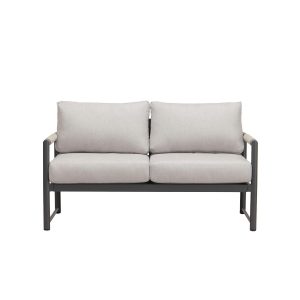 Avenue Bay 2 Person Aluminum Loveseat in Slate/Cast Silver by Lakeview Outdoor Designs