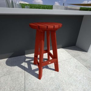 Tracewood Recycled Plastic Bar Stool in Rustic Red by Lakeview Outdoor Designs