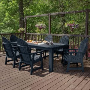 Dream Bay 7 Pc Recycled Plastic Dining Set in Federal Blue by Lakeview