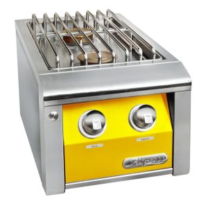 Alfresco Propane Double Side Burner For Freestanding Grills in Traffic Yellow - AXESB-2C-LP-S1023