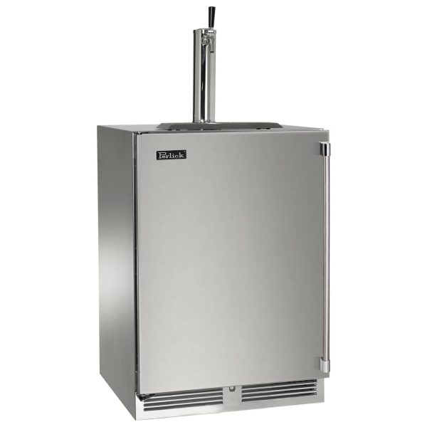 Perlick 24-Inch C-Series Single Tap Stainless Steel Outdoor Beverage Dispenser - Left Hinged w/ Door Lock - HC24TO-4-1LL-1