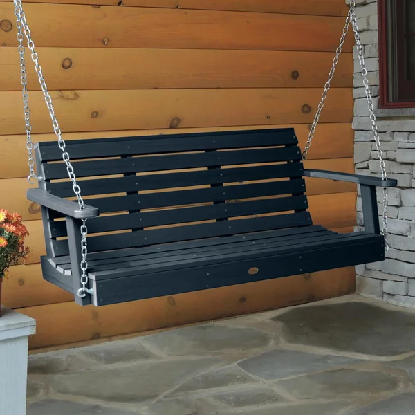 Elm Pointe 5 Ft Recycled Plastic Porch Swing in Federal Blue by Lakeview Outdoor Designs