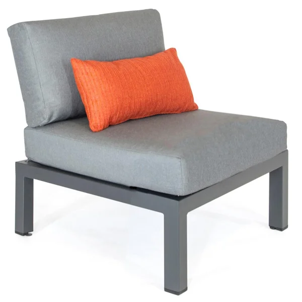 Elba Aluminum Armless Club Chair in Charcoal By KETTLER