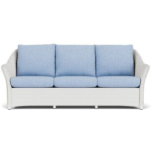 Weekend Retreat Lloyd Loom Sofa in Matte White/Demo Skyway by Lloyd Flanders