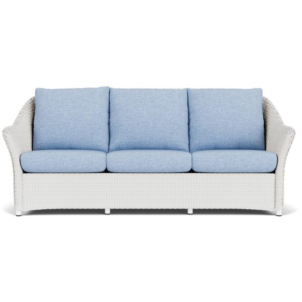 Weekend Retreat Lloyd Loom Sofa in Matte White/Demo Skyway by Lloyd Flanders