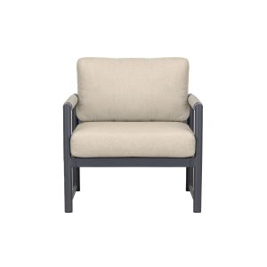 Avenue Bay Aluminum Club Chair in Slate/Canvas Flax by Lakeview Outdoor Designs