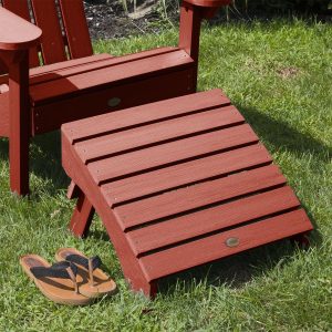 Paradise Key Recycled Plastic Ottoman in Rustic Red by Lakeview Outdoor Designs