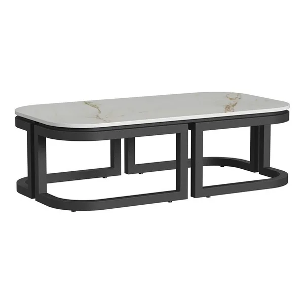 Malibu 60 Inch Black Aluminum Coffee Table by Sunset West