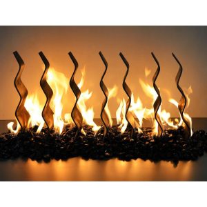 The Outdoor Plus 36-Inch Black Steel Fireplace Waves Ornament