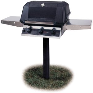 MHP WHRG4DD Hybrid Natural Gas Grill W/ SearMagic Grids On In-Ground Post