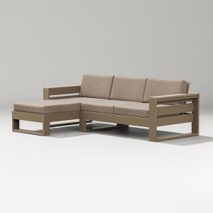 Latitude 3 Person Sectional Sofa w/ Left Chaise in Vintage Sahara/Spiced Burlap By PW Designer Series