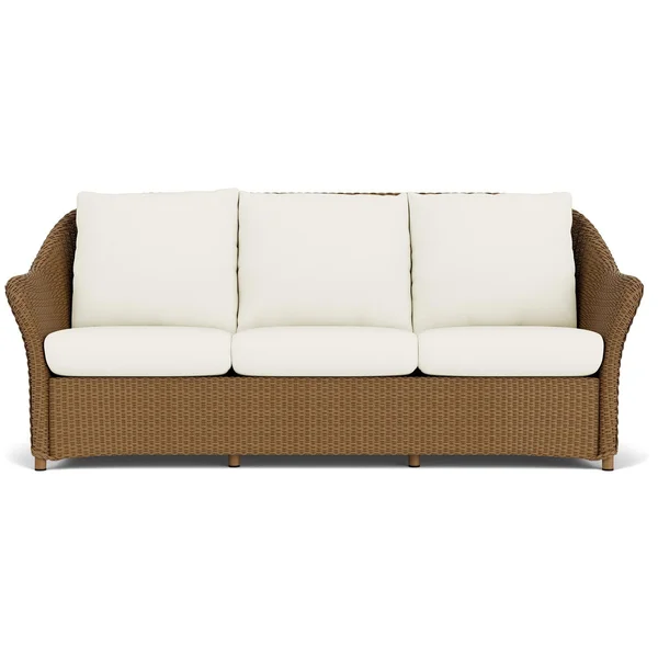 Weekend Retreat Lloyd Loom Sofa in Hickory/Sailcloth Salt by Lloyd Flanders