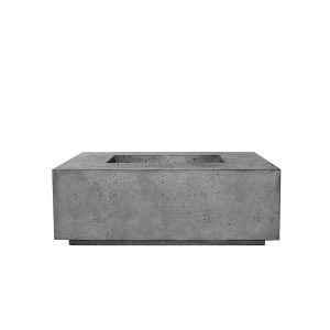Cedarlake 58 Inch Rectangular GFRC Propane Fire Pit Table in Pewter by Lakeview Outdoor Designs