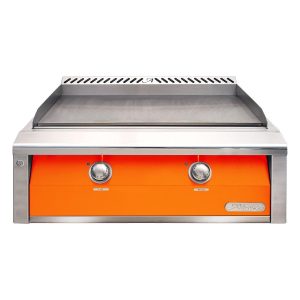 Alfresco 30-Inch Freestanding Natural Gas Griddle with Cart in Luminous Orange - AXE-30GTC-NG-S2005