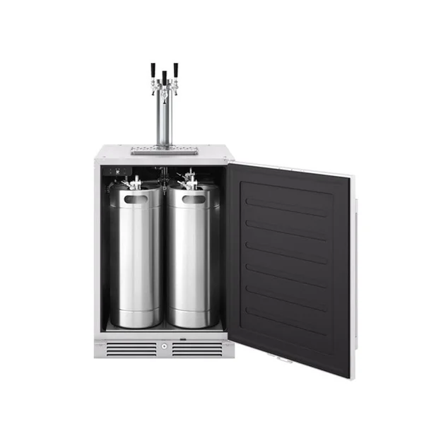 Zephyr Presrv 24 Inch Outdoor Kegerator & Beverage Cooler Triple Tap w/ Line Cleaning Kit - PRKB24C01AS-OD