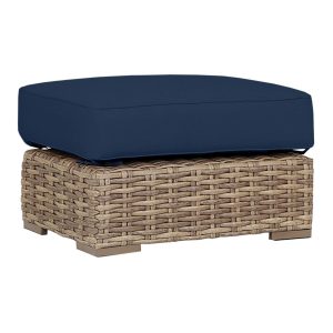 Havana Wicker Ottoman in Tobacco/Spectrum Indigo by Sunset West