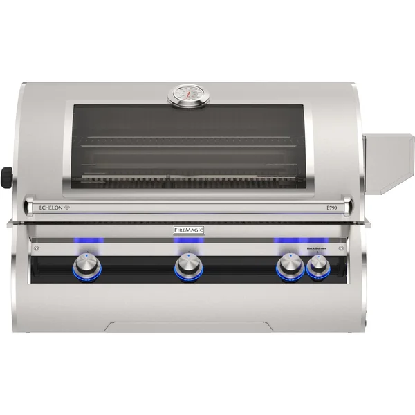 Fire Magic Echelon Diamond E790i 36-Inch Built-In Natural Gas Grill w/ Rotisserie, Left Side Infrared Burner, Magic Window & Analog Thermometer - E790I-9LAN-W