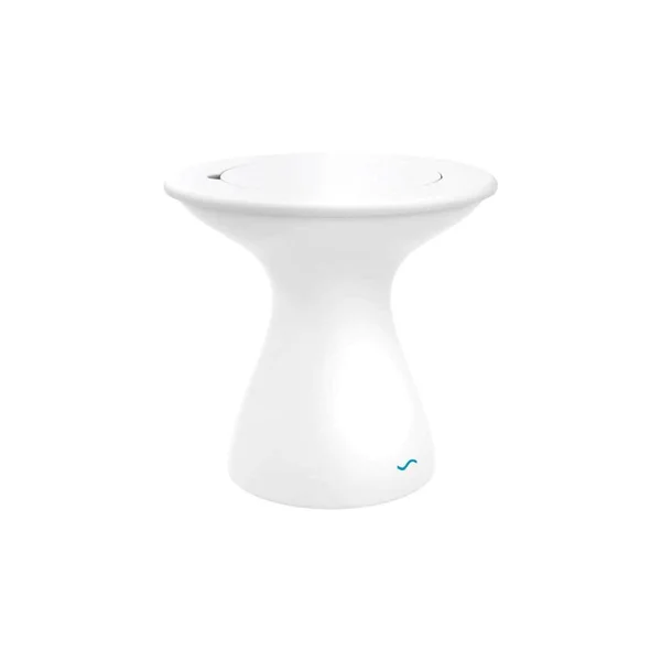 Autograph 21 Inch Round Polyresin End Table w/ Ice Bucket in White by Ledge Lounger