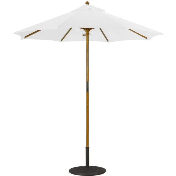 Galtech 7.5 Ft. Octagonal Hardwood Patio Market Umbrella W/ Push Lift - Light Wood W/ Sunbrella Canvas Natural Canopy