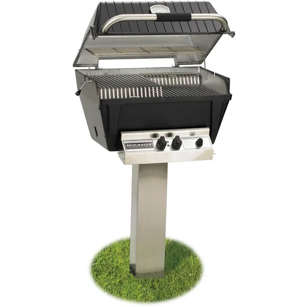 Broilmaster P4-XFN Premium Natural Gas Grill On Stainless Steel In-Ground Post