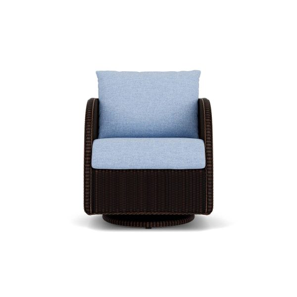 Essence Lloyd Loom Swivel Glider Club Chair in Mink/Demo Skyway by Lloyd Flanders