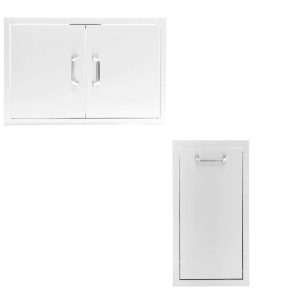 BBQGuys Signature 25 Inch Double Access Door and Trash Bundle