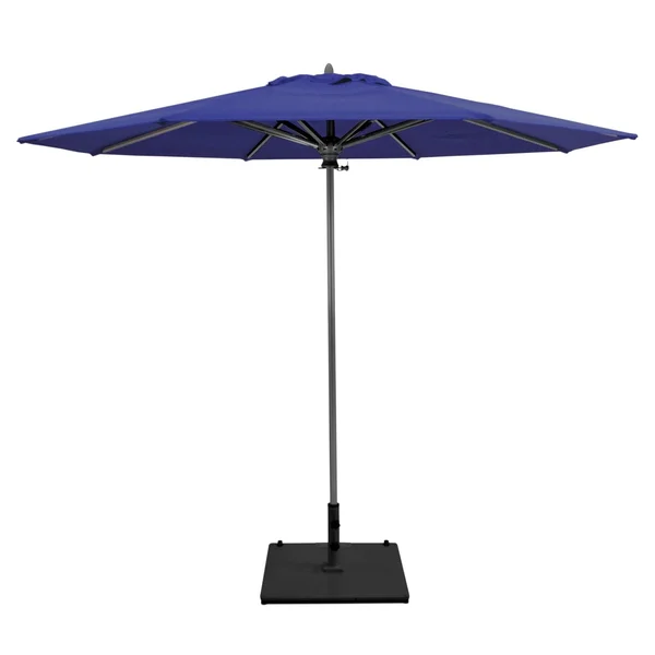 Galtech 9 Ft. Commercial Octagonal Aluminum Patio Market Umbrella W/ Push Lift - Antique Bronze Frame W/ Sunbrella Canvas Navy Canopy