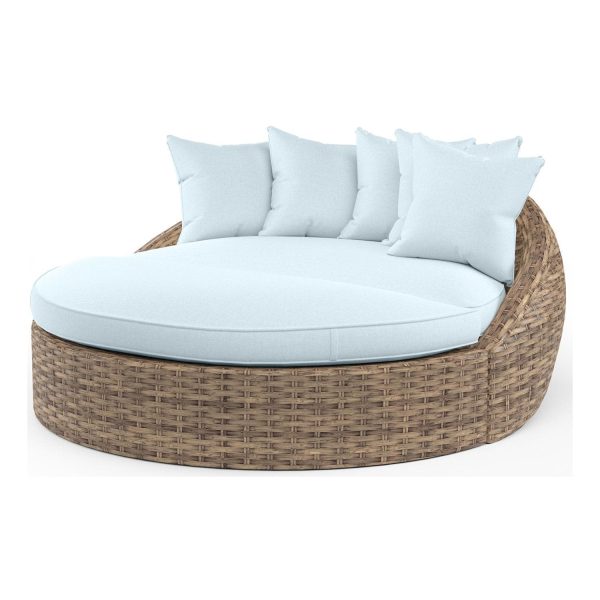 Havana Wicker Daybed in Tobacco/Canvas Skyline by Sunset West
