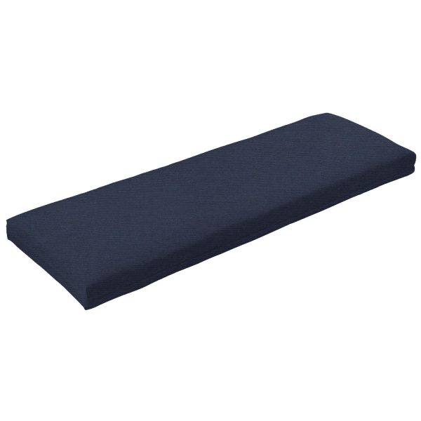 Sunbrella Canvas Navy Medium Outdoor Replacement Bench Cushion W/ Knife Edge By BBQGuys Signature