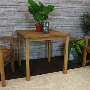 Ultimate Patio 32-Inch Teak Square Outdoor Dining Table - Light Stain Finish