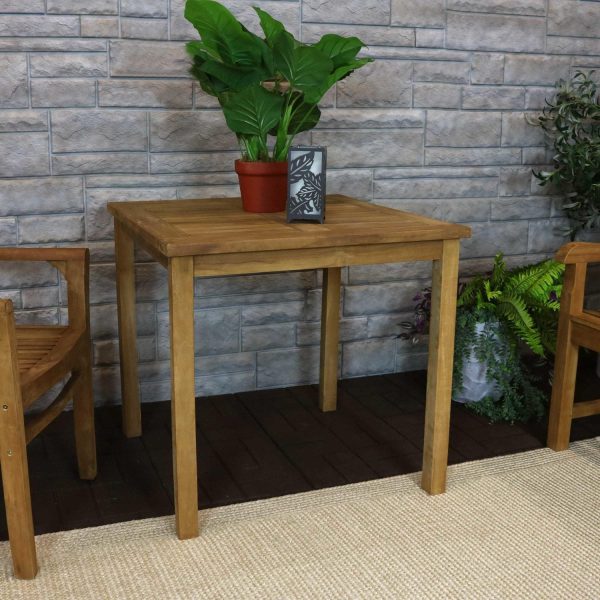 Ultimate Patio 32-Inch Teak Square Outdoor Dining Table - Light Stain Finish