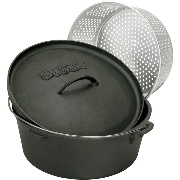 Bayou Classic Dutch Ovens With Basket 8.5 Quart Cast Iron Dutch Oven