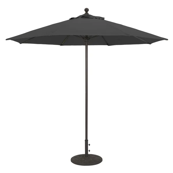 Galtech 9 Ft. Octagonal Aluminum Patio Market Umbrella W/ Push Lift - Black Frame W/ Sunbrella Canvas Black Canopy
