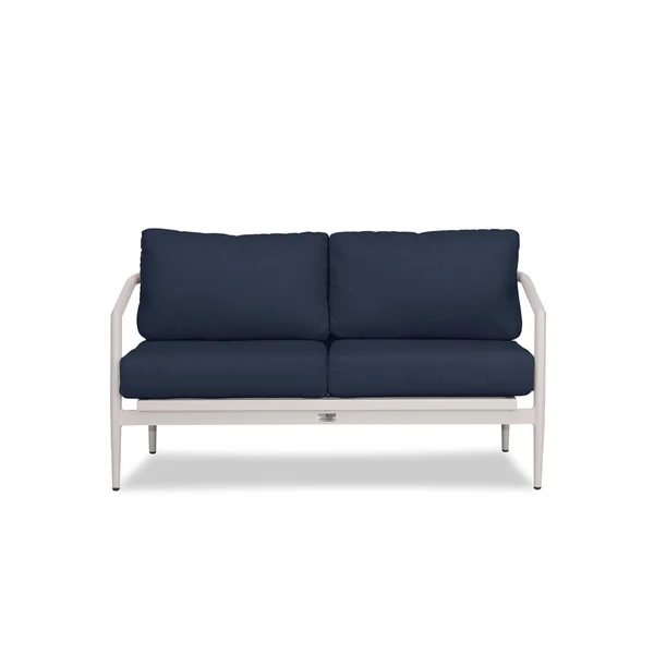 Midnight Cove 2 Person Aluminum Loveseat in Urban Stone/Spectrum Indigo by Lakeview Outdoor Designs