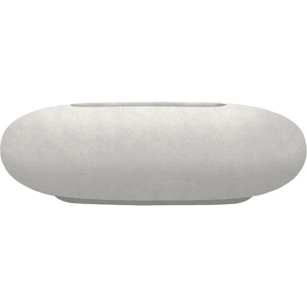 Sawgrass Bay 56 Inch Oval GFRC Propane Fire Bowl in Ultra White by Lakeview Outdoor Designs