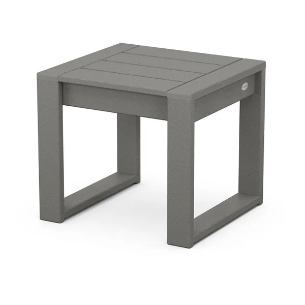EDGE 20 X 18 Inch Rectangular Recycled Plastic End Table in Slate Gray by POLYWOOD