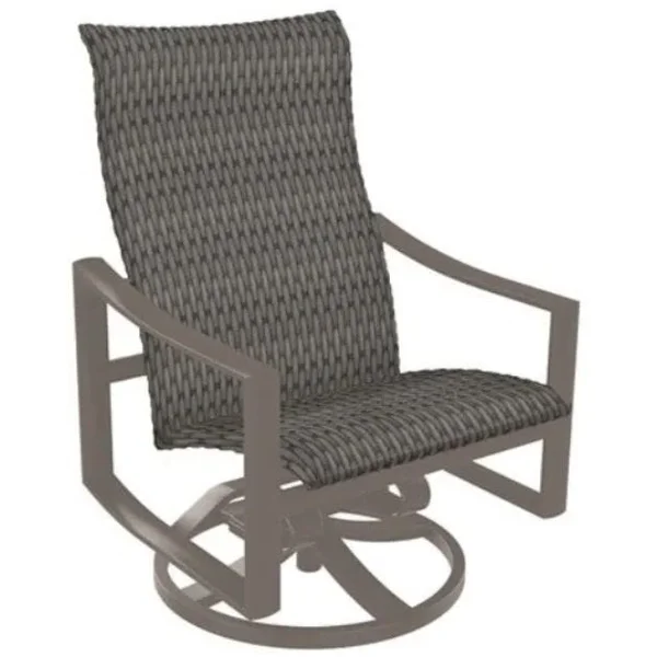 Kenzo Woven Swivel Action Lounge Chair - Graphite Grey