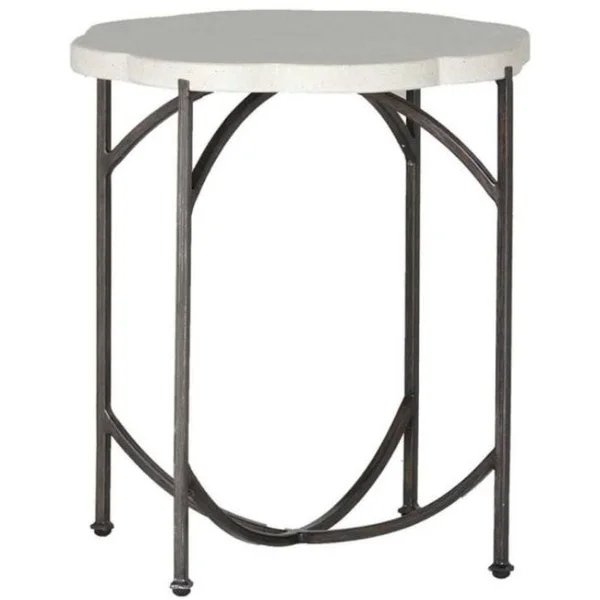 Gillian Iron End Table - Slate Grey